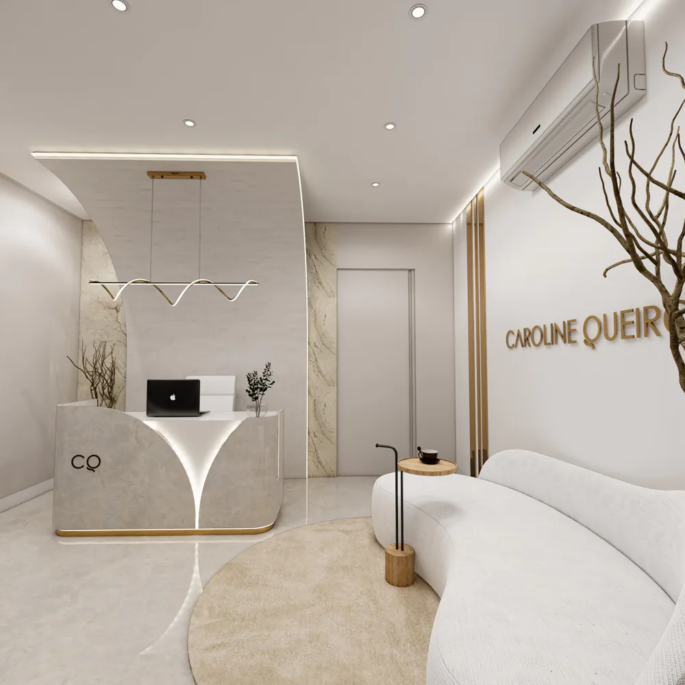 recepção de clínica de estética